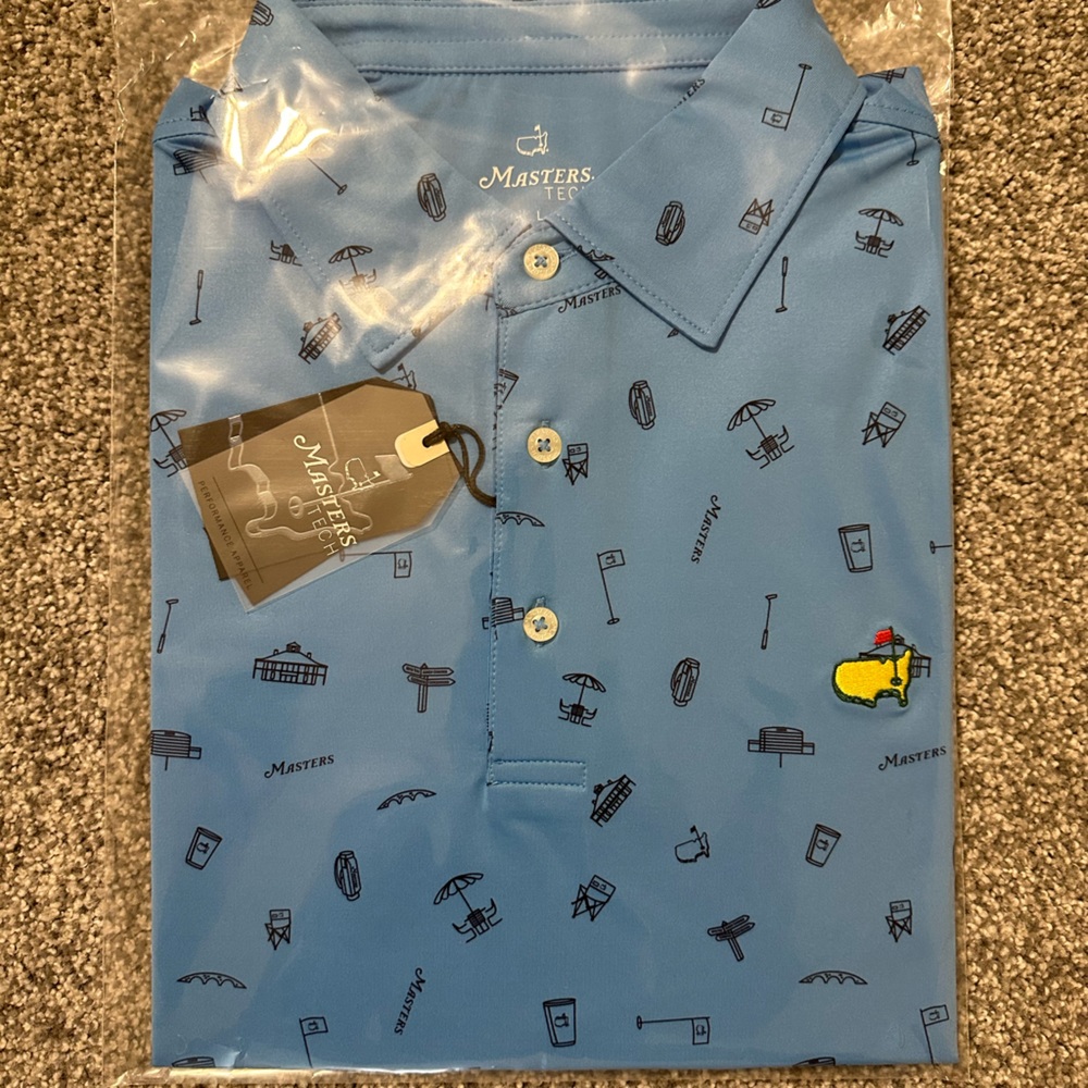 2023 Masters Golf Polo Blue Icons Mens Large
